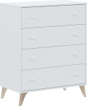 Habitdesign 007804A Chest of Drawers with 4 Drawers, Symphonier, Sweet, Artik White Colour, Dimensions: 77.5 cm (Length) x 40 cm (Depth) x 95 cm (Height)