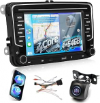 4G + 64G autoraadio VW Volkswagen Jetta Passat Seat Golf Tiguan Skoda Polo, 7-tolline puuteekraaniga traadita Carplay & Android autoraadio Bluetooth 5.0/32 EQ/GPS/WiFi/FM RDS raadioga