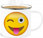 Shirtracer Email Tinamug - Statement - Emoticon Tongue - 300 ml - White Silver - Statements