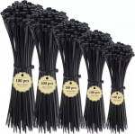 Yunzhou1230 Kabelbinder, verschiedene Gr&ouml;&szlig;en, Kunststoff-Kabelbinder in 4 Gr&ouml;&szlig;en (100/150/200/250 mm) x 3,6 mm, selbstsichernde Nylon-B&auml;nder f&uuml;r Zuhause, B&uuml;ro, Garten, Werkstatt, kleine Kabelbinder