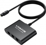 LiNKFOR Toslink Splitter, 1x3 Digitaler Audio Verteiler, Aluminiumgeh&auml;use, LPCM 2.0, Dolby Digital und DTS Unterst&uuml;tzung, Optischer Splitter mit 1m Optisches Kabel f&uuml;r PS3 DVD HDTV STB jne.
