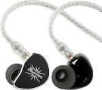 LINSOUL Kiwi Ears Belle 10 mm DLC d&uuml;naamilise juhiga k&otilde;rvamonitor, HiFi-kaabli k&otilde;rvaklapid kahe h&otilde;betatud kaabliga, IEM lavaesinemiste / m&auml;ngude / muusikaproduktsiooni jaoks (ilma MIC-ita, must)
