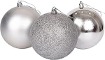 10cm/6tk Shatterproof Silver Christmas Baubles J&otilde;ulupuu kaunistused Bauble Ornaments Baubles j&otilde;ulukaunistus Holiday Decoration Shiny Matte Glitter