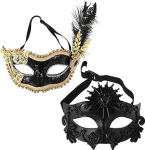 UKCOCO Pack of 2 Veneetsia maskide paari: Karnevali maskiball karnevaliks Halloween Cosplay jaoks.