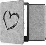 kwmobile &uuml;mbris &uuml;hildub Amazon Kindle Paperwhite'iga (11. Gen - 2021) - vildist kangast eReader kaitsekate - s&uuml;damehari must helehall