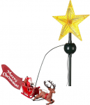 Wintem kollase ja punase j&otilde;ulupuu topper t&auml;he ja p&ouml;&ouml;rleva reega - ideaalne j&otilde;ulupuu l&otilde;busaks ja praktiliseks kaunistamiseks - LED valgustus sees - 51 x 29 x 8 cm