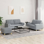 Somanki 3201298 3-Piece Sofa Set with Cushion Light Grey Fabric, Sofa with Relaxation Function, Couch Set, Living Room Sofa, Couch, Sofa Set
