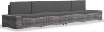SKM 4-TLG. Garten-Lounge-Set Poly Rattan Grau, Weight: 29.75 kg, 3054605