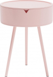 Funecy Round Side Table with Storage for Living Room, Modern Small Side Table for Small Spaces, Bedside Table for Bedroom, Balcony, (Pink)