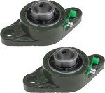 OTOTEC 2pcs UCFL205 25mm 2 Screws Outside Spherical Rhombic Flange Pillow Block Bearing Self-Aligning with Nozzle Connection for Conveyor Systems