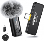 NEEWER Wireless Lavalier Microphone Set for USB C, Mini Lapel Microphone with Noise Cancelling and One Click, Omnidirectional Condenser Microphone Compatible with iPhone 15 Samsung Android, KM23