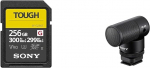 Sony SDXC UHS-II m&auml;lukaart 256GB, kirjutamine 299MB/s, 4k video, Tough Series - Robust & IP68, SFG256T & ECM-G1 Shotgun mikrofon (aku ja juhtmeta), must