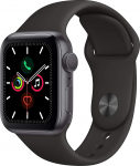 Apple Watch Series 5 40 mm (GPS) - alumiiniumist korpus Space Grey Black Sports Strap (uuenenud)