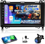 2G + 64G Android autoradio Mercedes Benz Sprinter W906 W169 W245 W639 Vito Viano, traadita Carplay & Android auto 9-tolline puutetundlik raadio WiFi/GPS/Bluetooth/EQ/FM RDS raadioga + tagantj&auml;rele vaatamise kaamera