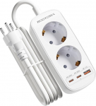 Tai reisiadapter koos PD20W USB kiirlaadijaga, adapter Tai pistikupesa, 2-kordne pistikupesa adapter Tai jaoks, 1,5 m kaabel, t&uuml;&uuml;p O