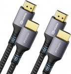 Stouchi HDMI 2.1 kaabel, 8K, 1,2 m, Ultra HD, 48 Gbit/s High Speed, 8K 60Hz / 4K 120Hz / 144Hz / 165Hz, RTX 3080, DSC, eARC, Dynamic HDR10 4:4:4, HDCP 2.2 & 2.3, Dolby, &uuml;hildub TV / PS5 / Xbox Series, 2 tk.