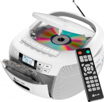 KLIM CD-m&auml;ngija kassetiga, kassetim&auml;ngija, kassetisalvesti, raadio CD ja kassetiga, CD-m&auml;ngija raadio ja USB-ga, Bluetooth CD-m&auml;ngija, AM/FM raadio, v&otilde;rgu- ja akutoitega - Valge