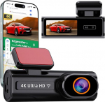 Dashcam auto eesmine tagumine 4K + 1080P topeltkaamera koos 5GHz WLAN GPS ja 24/7 parkimise j&auml;lgimine maksimaalse ohutuse tagamiseks ADASi &ouml;ise n&auml;gemise ja 170&deg; laiusnurgaga - sisaldab 64GB SD-kaarti