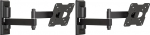 Meliconi CME EDR100 TV seinakinnitus topeltvarrega, kallutatav telerihoidik, lameekraani hoidik 14" kuni 25", VESA 50-75-100x100, kandev&otilde;ime 17 kg, must (2 tk)