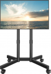 BONTEC TV Stand veeretatav 32-70 tollile, teleri statiiv ratastega, reguleeritav k&otilde;rgus, teleri statiiv ratastega ja kaablijuhtimine, max. VESA 400 x 400 mm, 50 kg, must