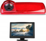 HD Kolmas katusepidurikaamera pidurituledega parkimiskaamera tagurduskaamera komplekt &ouml;&ouml;vaatlus + 5-tolline monitor Renault Trafic X82 Mk3, Opel Vivaro B, Fiat Talento & Nissan Primastar (2014-202O) jaoks.