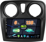 SXAUTO Android 14 [Sisseehitatud 4G LTE & DAB] - 6G + 128G - Autoradio Dacia - Sandero (2012-2017) - Dual Band WiFi - CarPlay Android Auto - Kaamera + mikrofon - DSP SWC - QLED 9-tolline 2 DIN 8-tuumaline