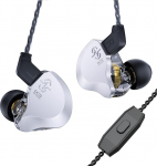 CCZ Solo DC02 In Ear Monitor IEM HiFi k&otilde;rvaklapid, 10mm Dual Dynamic Driver Wired Earphones, Wired Earbuds, Gaming Earbuds, OFC kaabliga lauljatele ja muusikutele (h&otilde;bedane, mikrofoniga)