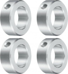 QUARKZMAN Set Screw Clamping Rings 1 Inch Bore, Aluminium Shaft Clamping Rings, 1-5/8 Inch OD and 5/8 Inch Thick, Clamping Ring with Set Screw, Stop Ring for Linear Rod Shaft Guidance, Pack of 4