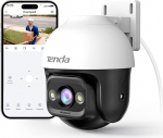Tenda 3MP Outdoor WiFi Surveillance Camera, 2K IP Camera Outdoor with Night Vision 30 m in Colour, 2-Way Audio, IP65, AI Person and Motion Detection, Automatic Tracking, Compatible with Alexa, CH3