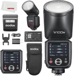 Godox V100 S V100S 100Ws TTL Li-ion &uuml;marpea v&auml;lk Sony kaamerale, 400 t&auml;isj&otilde;ulist v&auml;lku, 1.7s taastumisaeg, SU-1 alamplamp, &uuml;he puutega sidumine X3-ga, Sony kaamerate puuteekraaniga v&auml;lklambi kasutamine