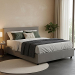 Talamo Italia - Betty Grey kangast hoiukast - 100% Made in Italy - eesmine avaus - sobib madratsile 160 x 190 cm