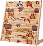 Raamaturiiul lastele - Organisaator - 6 riidest kambrite puidust - laste raamaturiiul raamatud v&auml;rvimisraamatud - 80 x 58 x 30 cm