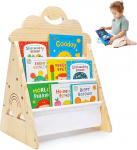 Laste puidust raamaturiiul, Montessori raamaturiiul lastetuppa, raamatukarp lastele lugemisnurka, raamatute korraldaja lastetuppa, beebiraamatute hoidmine lastetuppa, elutuppa