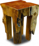 Kinaree puidust k&uuml;ljelaud, mis on valmistatud massiivsest teakpuust - K&auml;sitsi valmistatud Indoneesiast - 42 &times; 30 &times; 30 cm - Rustika tool ja &ouml;&ouml;kapp - naturaalne lakk - ainulaadne