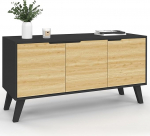 IDMarket - Skandinaavia k&uuml;ljepaneel 113cm Finn Black 3 uksega p&ouml;&ouml;ki efektiga