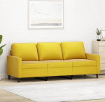 LAPOOH 359215 3-kohaline diivan, kollane, 180 cm, samet, Lounge diivan, diivanid ja diivanid, l&otilde;&otilde;gastav diivan, diivan elutuppa