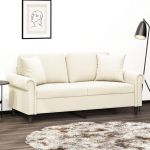 Homgoday 2-kohaline diivan Diivan Kaasaegne polsterdatud diivan L&otilde;&otilde;gastav diivan Lounge dekoratiivsete padjadega Relax diivan puhke diivan iste m&ouml;&ouml;bel elutuppa magamistuba Cream 140 cm Velvet