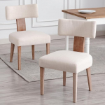 Ya-Home s&ouml;&ouml;gitoa toolid, 2 tooli, k&ouml;&ouml;gitoolid, linased s&ouml;&ouml;gitoa toolid, k&auml;edeta polsterdatud toolid puidust jalgadega s&ouml;&ouml;gituppa, k&ouml;&ouml;ki, magamistuppa, beeži v&auml;rvi.