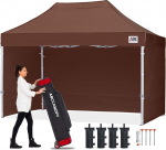 ABCCANOPY 3 x 6 m Gazebo Veekindel pop-up aiamaja Gazebo Festival p&auml;ikesekaitse 4 k&uuml;lgpaneeliga + kott, pruun