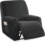 Stretch Relaxsofa Bez&uuml;ge Samt Liegestuhlbezug 1/2/3 Sitzer Relaxsofa Schonbez&uuml;ge mit Seitentasche, M&ouml;belschutz f&uuml;r Wohnzimmer