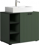 trendteam smart living - PureBliss - Valutuskapp - Roheline - Groove Look - 3 avatud kambrit + 1 riiul + 60 cm t&ouml;&ouml;laua valamu - 90 x 91 x 53 cm (B x K x S) - Elegantne metallist k&auml;epide.
