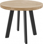 SAM Sophia &uuml;mmargune s&ouml;&ouml;gilaud 100 cm Massiivne akaatsiapuidust s&ouml;&ouml;gilaud naturaalset v&auml;rvi 4 jalaga metallraamiga must puidust laud t&ouml;&ouml;stuslikus stiilis, topelt lauaplaat 50 mm (25 + 25 mm)