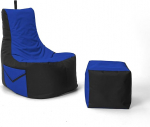 Gaming Bean Bag XXL koos v&auml;ljaheitega lastele, teismelistele ja t&auml;iskasvanutele, sise- ja v&auml;listingimustes, p&otilde;randapadi, tugitool, Bean Bag juba t&auml;idetud, EPS helmedega t&auml;itmine (sinine, kahetooniline)