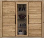 Greta Highboard Cabinet 141 cm High Oiled Oak Partially Solid