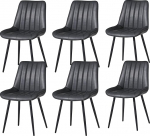 CLIPOP s&ouml;&ouml;gitoa toolid, komplekt 6, k&ouml;&ouml;gitoolid kunstnahast, polsterdatud toolid, elutoa tool, polsterdatud tugitool, iste seljatoega ja metalljalad (komplekt 6).