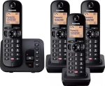 Panasonic KX-TGC264EB telefono Telefono DECT Identificatore di chiamata Nero (PANASONIC KX-TGC264EB DECT QUAD) - Versione UK