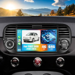 4+64G Android 15 Wireless Carpaly & Android Auto Autoradio f&uuml;r FIAT 500 2007-2015, 7'' Incell Bildschirm mit Bluetooth Mirror Link 32EQ GPS WiFi FM RDS+AHD R&uuml;ckfahrkamera+SWC+MIC