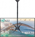 WALI TV laeosa reguleeritav kinnitus sobib enamikule LED, LCD, OLED ja plasma lameekraanidele alates 26" kuni 65" kuni 110lbs, VESA kuni 400x400mm (CM2665XL), must