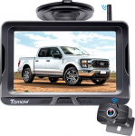 Traadita tagurduskaamera 5-tollise monitoriga HD 1080P Bluetooth tagurduskaamera veoautole Van Camperile Kaks kaamerat IP69 veekindel &ouml;ine n&auml;gemine DIY parkimisjuhid Tomoia T2