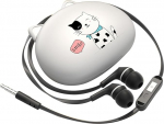 UKCOCO Universal-Kopfh&ouml;rer, kabelgebunden, niedliche Katzenohrh&ouml;rer, kabelgebunden, mit Schutzh&uuml;lle, In-Ear-Kopfh&ouml;rer, PVC, Handy, gl&auml;nzend